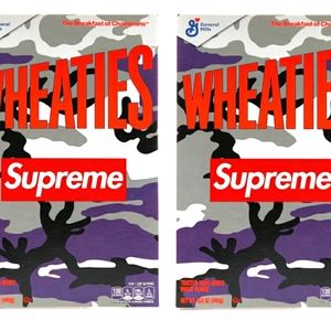 UNOPENED 2x Supreme Wheaties Cereal Box Purple Camo